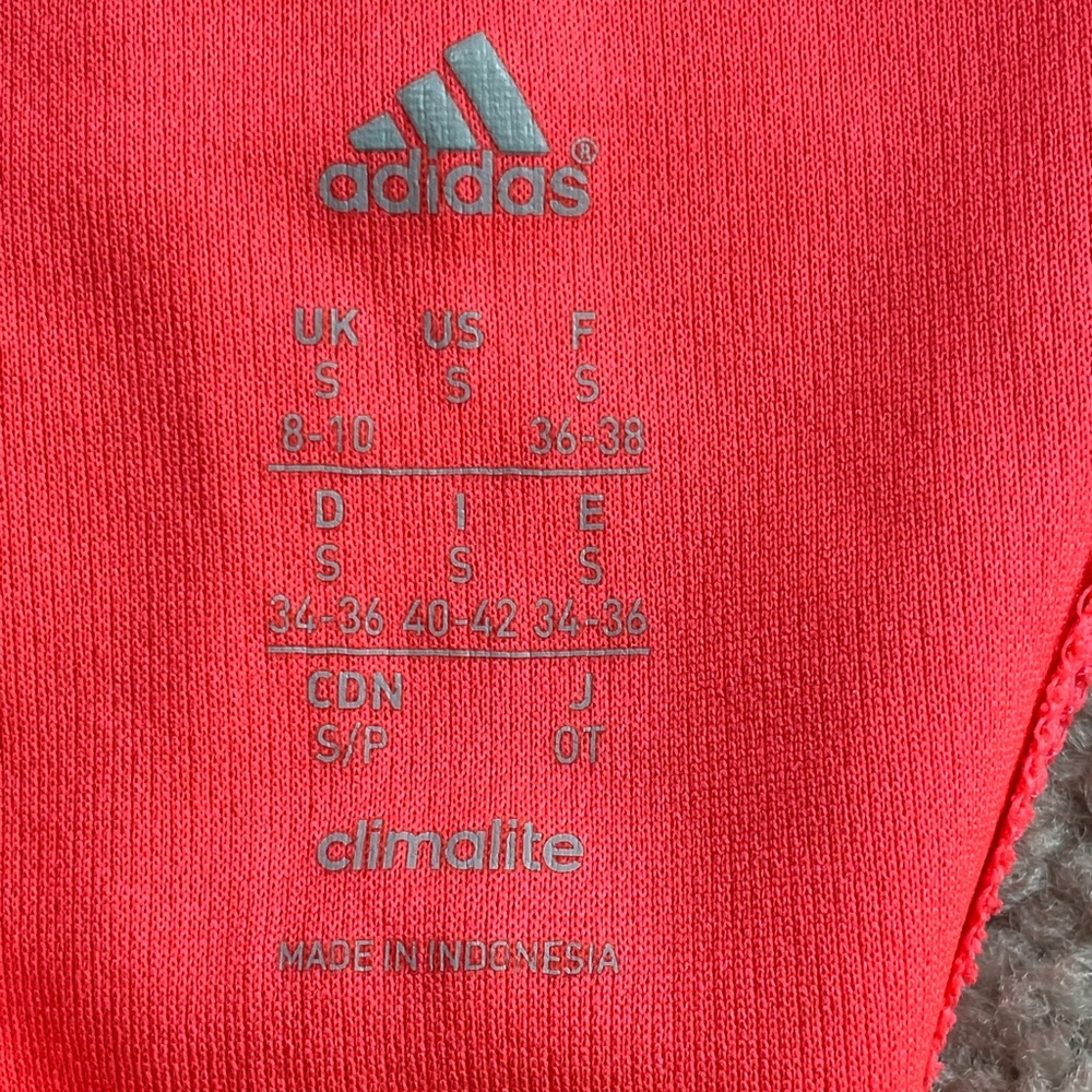 Adidas ClimaLite Neon Coral Orange Twist Back Racerback Active Tank Size Small - Picture 2 of 10